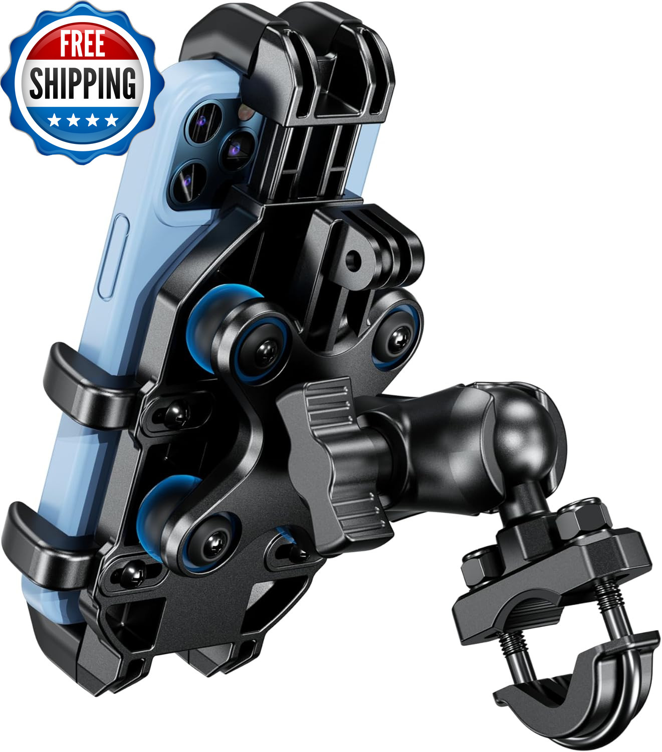 Motorcycle Phone Mount Holder with Vibration Dampener Anti Shake....