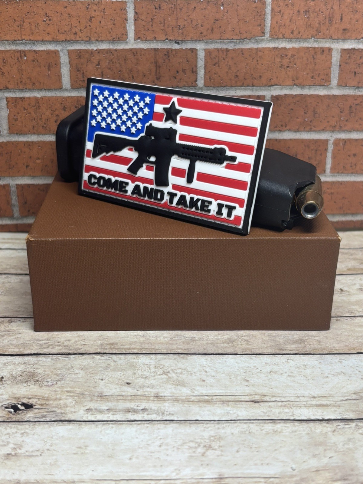 Assault Rifle PVC Patch - Tactical Morale Gun Patch - AR15 American Flag Patch