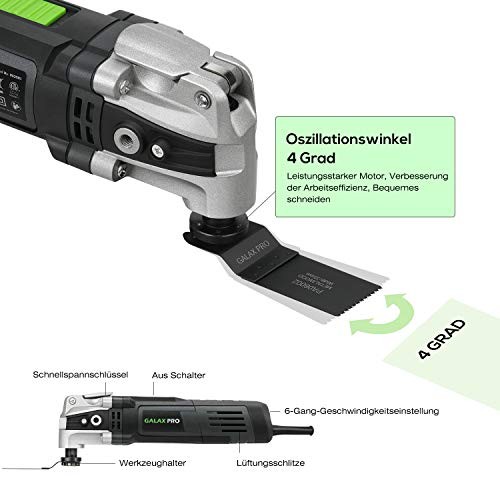 6 Variable Speed Oscillating Multi Tool Kit with Quick Clamp System 3.5A