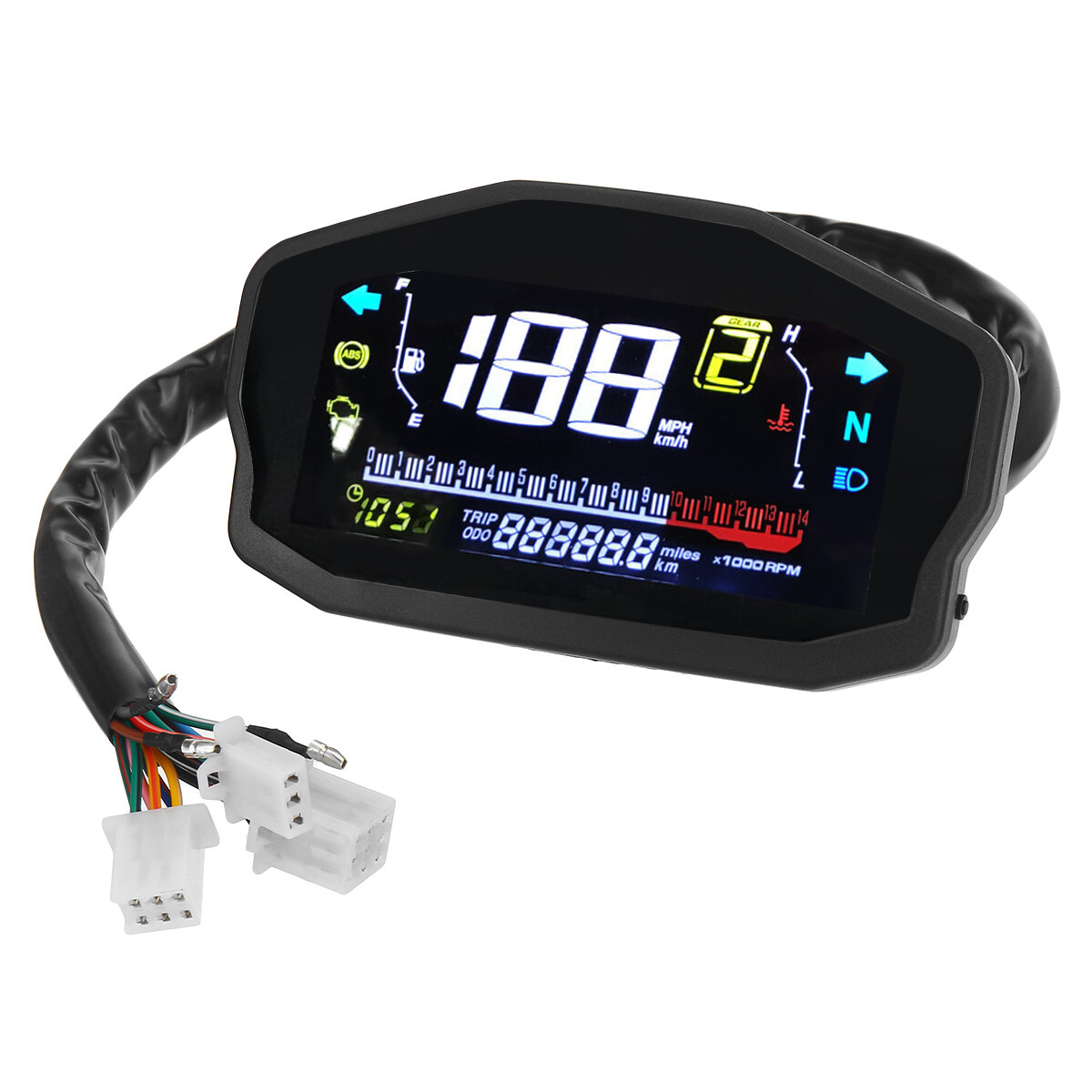 Universal LCD Digital Motorcycles Speedometer Daily Odometer Tachometer