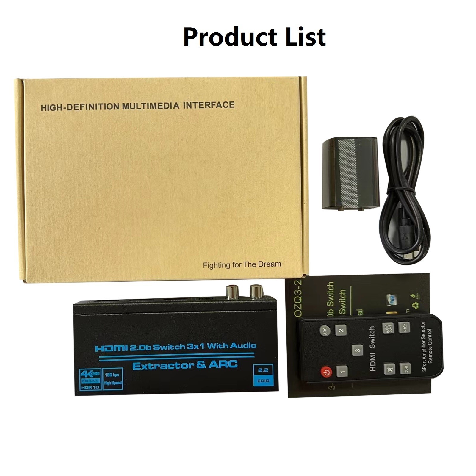 4K 1080P 3 In 1 Out 3-Port HDMI Switch 3x1 Switcher Selector Splitter For PS4 TV