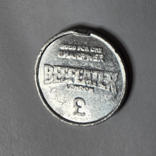 Beefeater London Aluminium Good For One Sharpner Trade Token 25mm