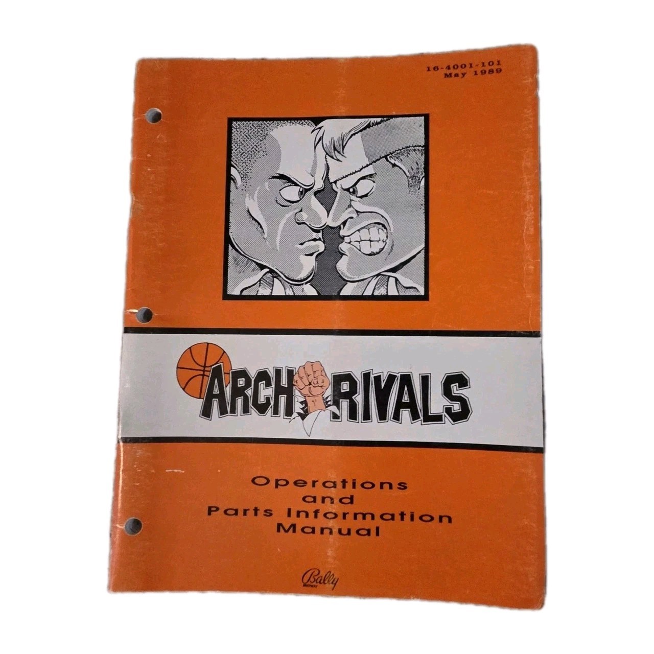 Original Bally Midway Arch Rivals Arcade Game Manual
