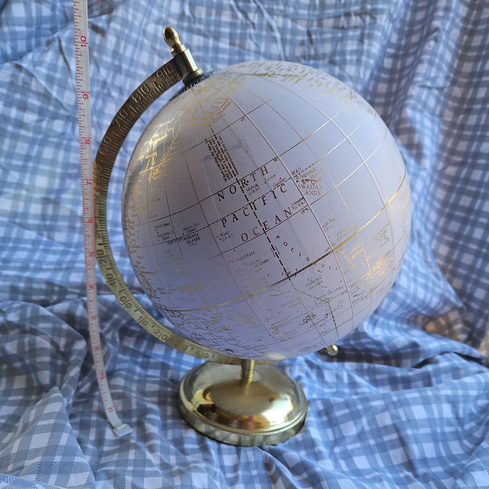 Pink & Gold 11” World Globe with Stand