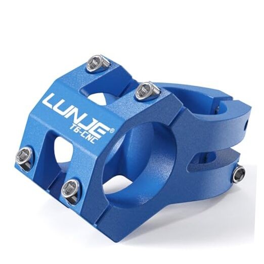 Bike Stem, 31.8mm MTB Stem, 45mm Short Bike Stem, Sandblasted Matte Blue