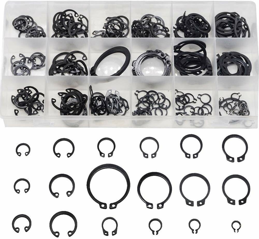 225 pc Snap Retaining Ring C-Clip CirClip Assortment Kit 18 Popular 7/16"-5/16"