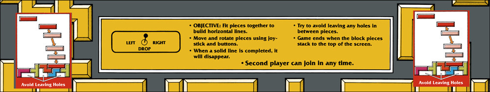 Tetris Arcade Bezel Instruction Moves Sticker