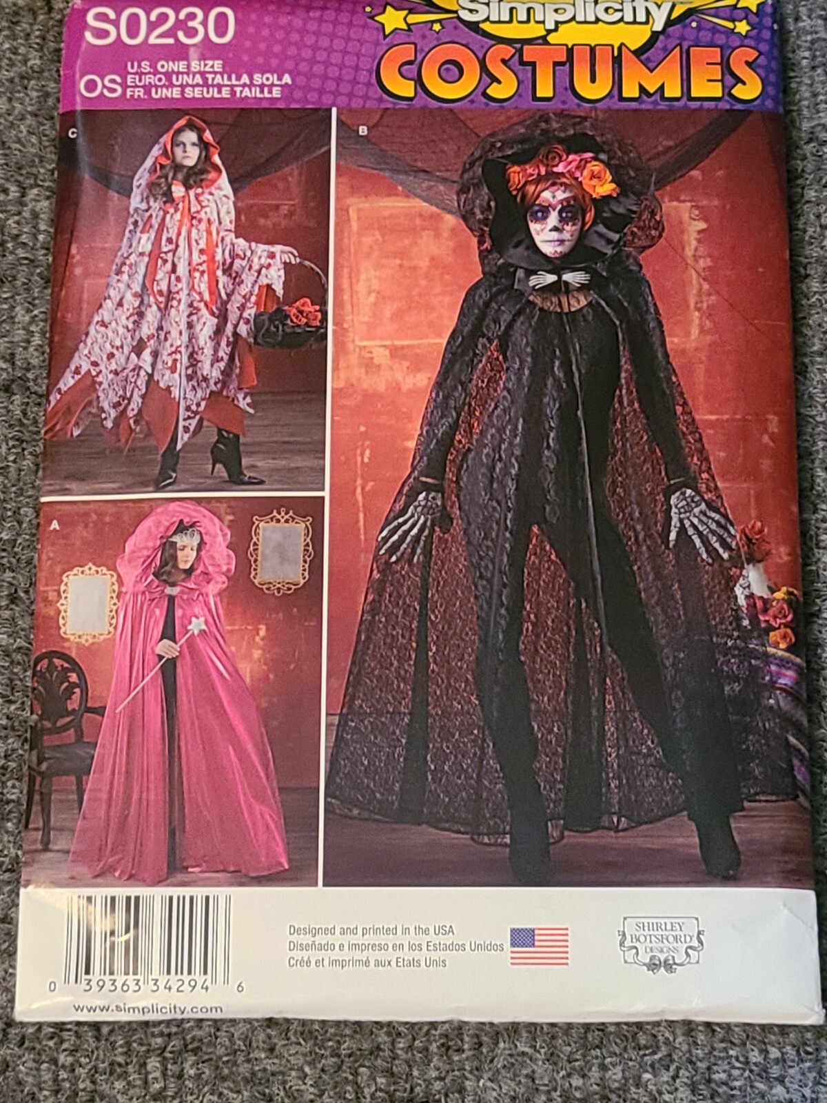 SIMPLICITY PATTERN 1029  CAPES COSTUME ONE SIZE FITS ALL  UN-CUT