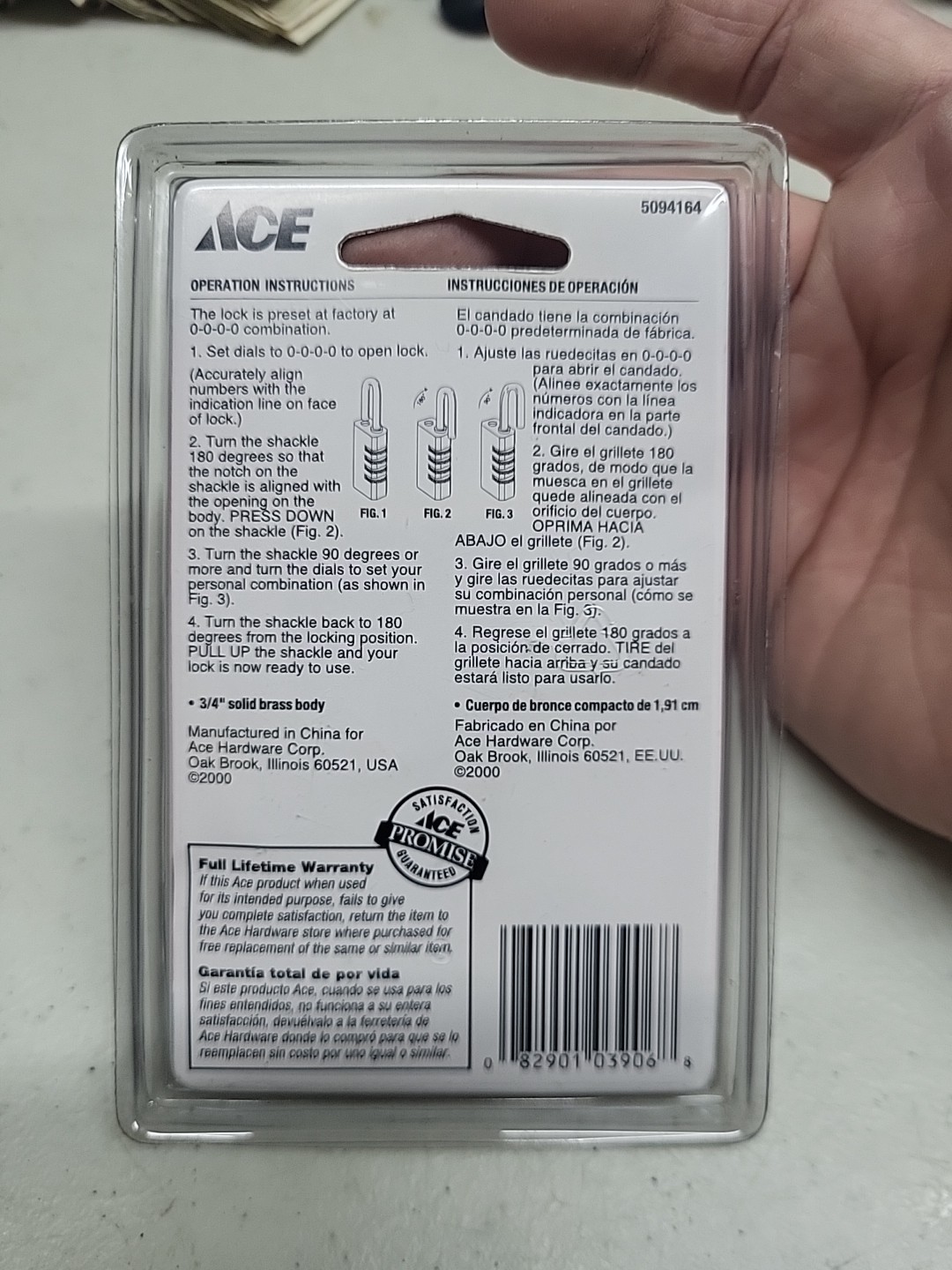 Ace Hardware Padlocks with Resettable Combo - 3/4" - Set of 2
