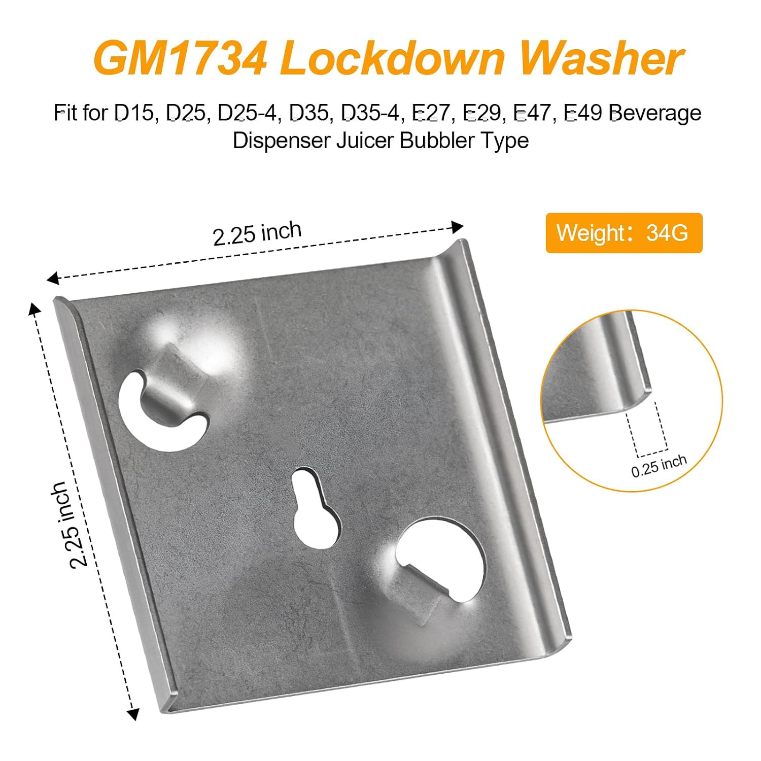 1734 Lockdown Washer, Replacement for Grindmaster Cecilware Crathco Beverage