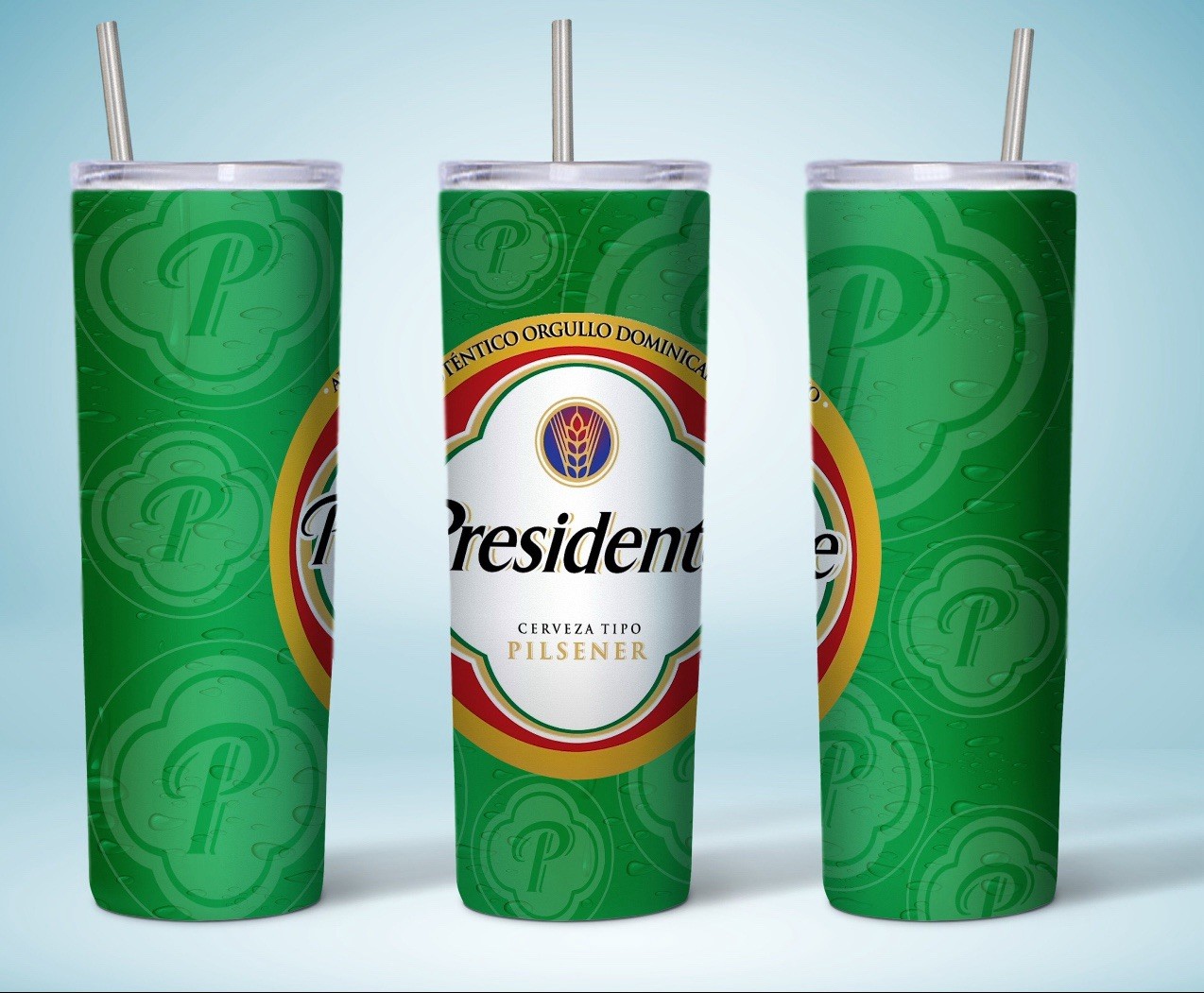 Cerveza Presidente 20oz Insulated Tumbler With Box Lid Straw