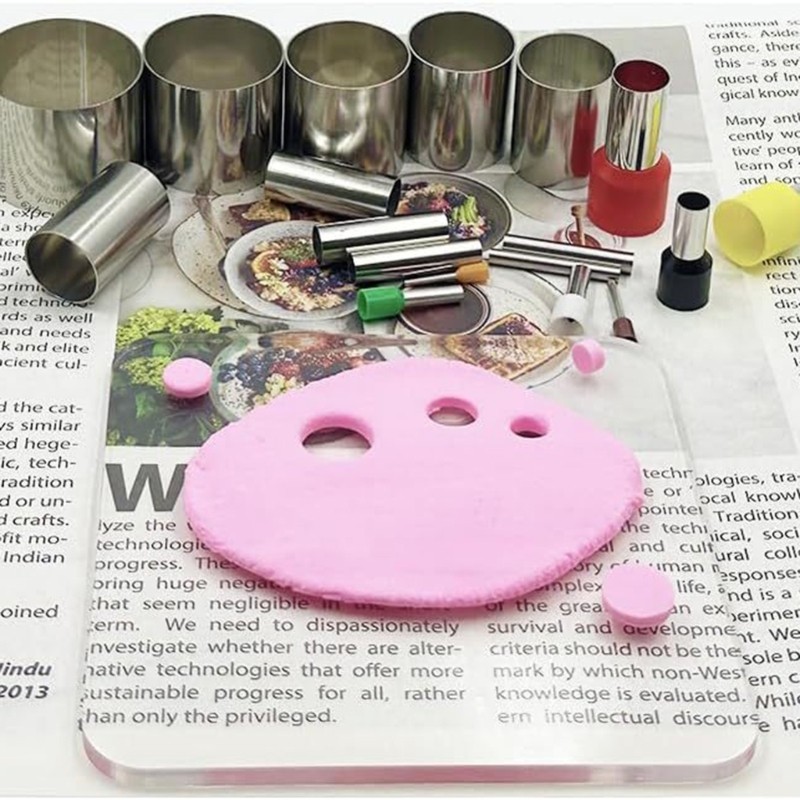 Clay Cutter Tool Set with Ring and Plunger Style Pieces for