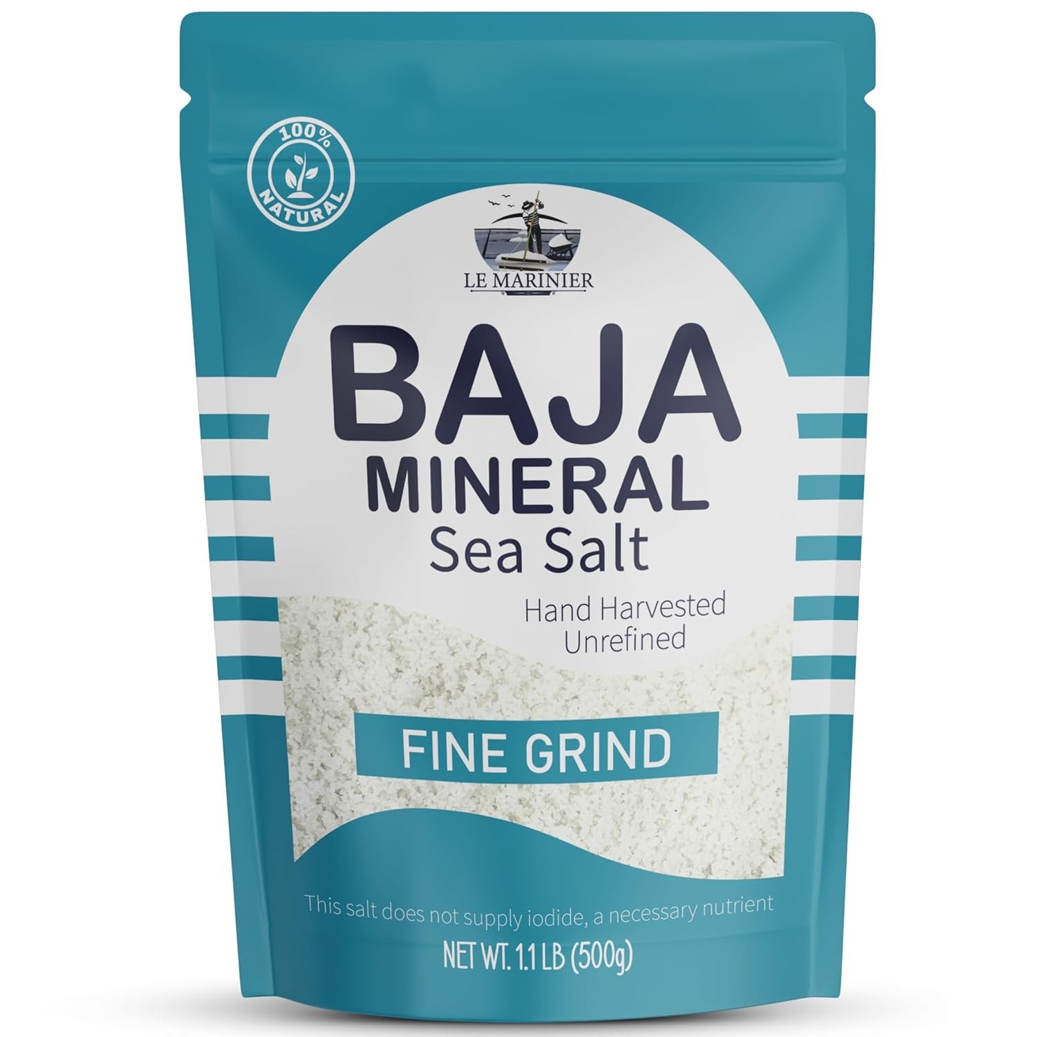 Le Marinier Baja Mineral Sea Salt Fine Grind, 1.1lb - 18 Ounce (Pack of 1)