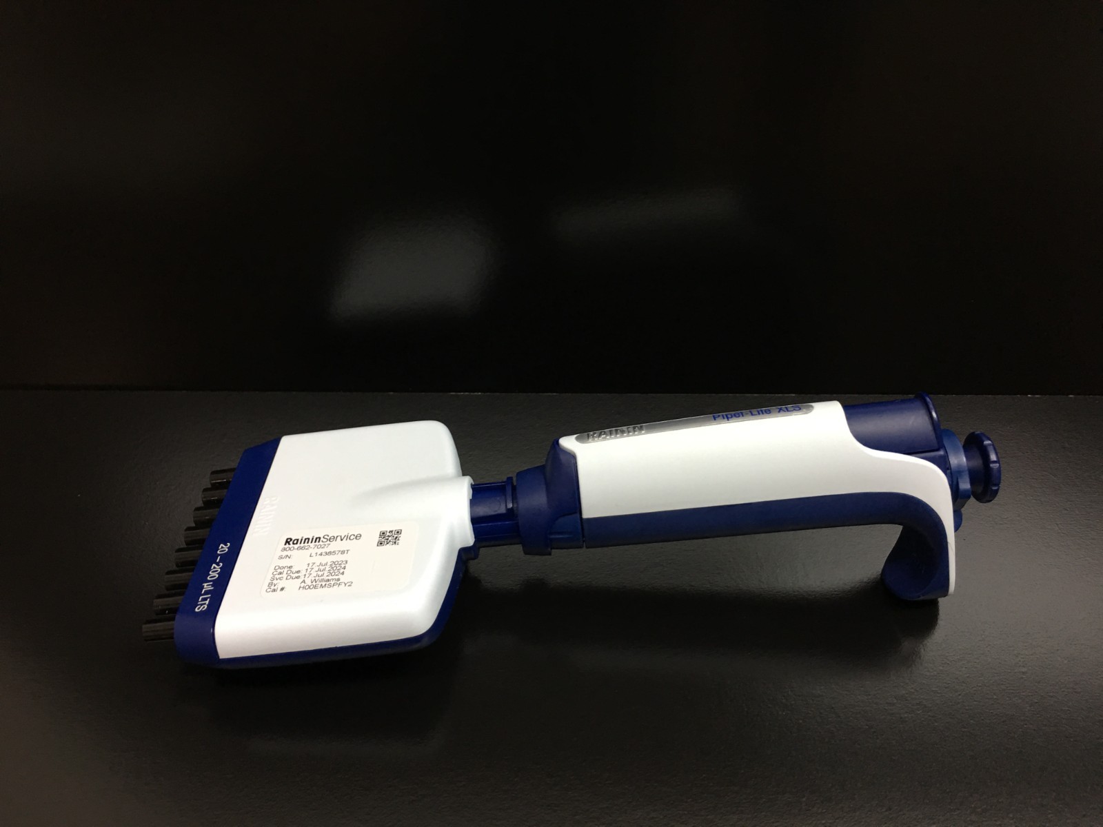 Rainin Pipet-Lite L-200 XLS 20-200uL LTS 8 Channel Manual Pipette with WARRANTY