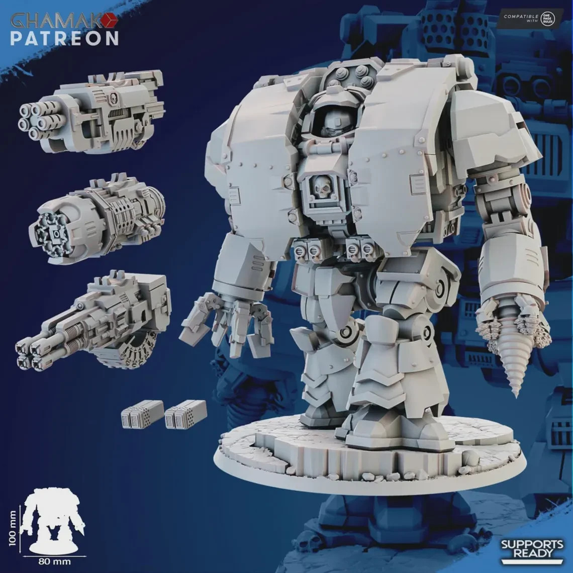 Ancient Sarcophagus Grimdark Dread Robot Mech Tabletop Sci Fi Wargaming 3d Print