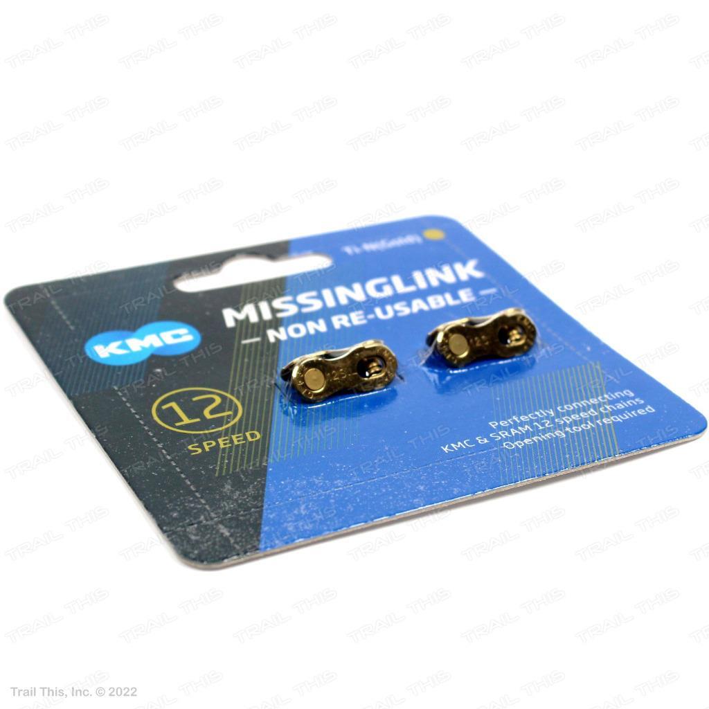 Two (2) Pack KMC 12-Speed Gold Missinglink Bike Chain Links fits Shimano SRAM