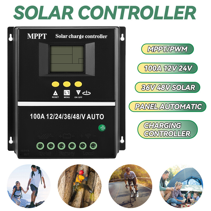 12/24V 60/80/100A MPPT Solar Charge Controller Panel Battery Regulator Dual USB