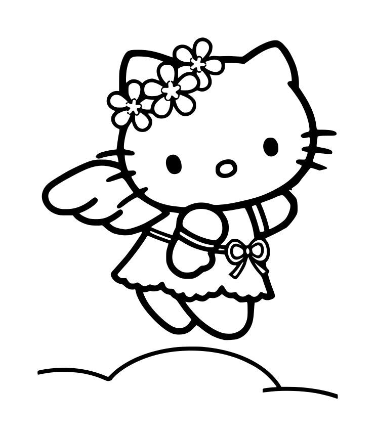 Hello Kitty Angel Decal #1 4"x4.75" Choose Color