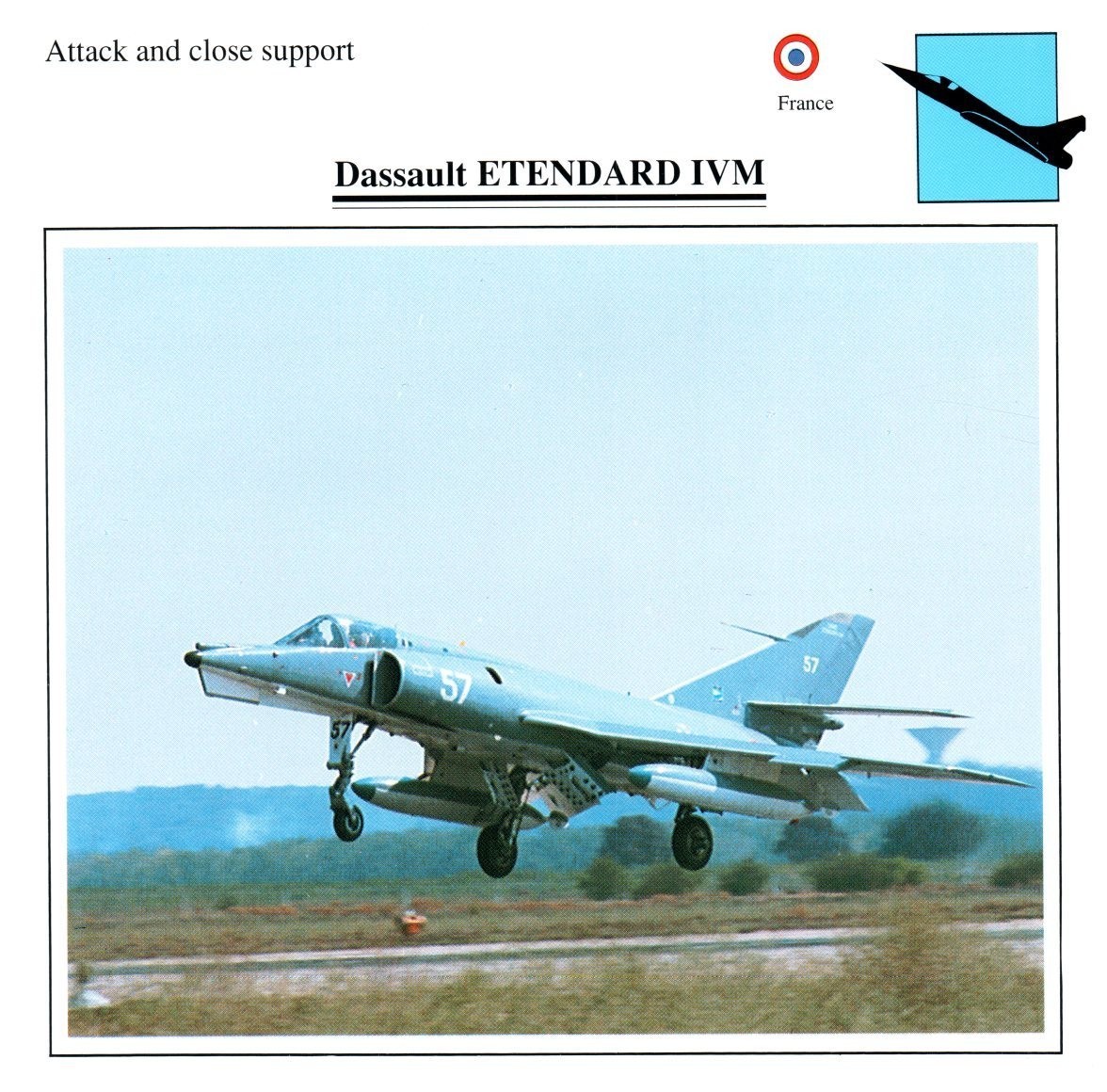 Dassault Etendard IVM Edito Service Warplane Air Military Card France