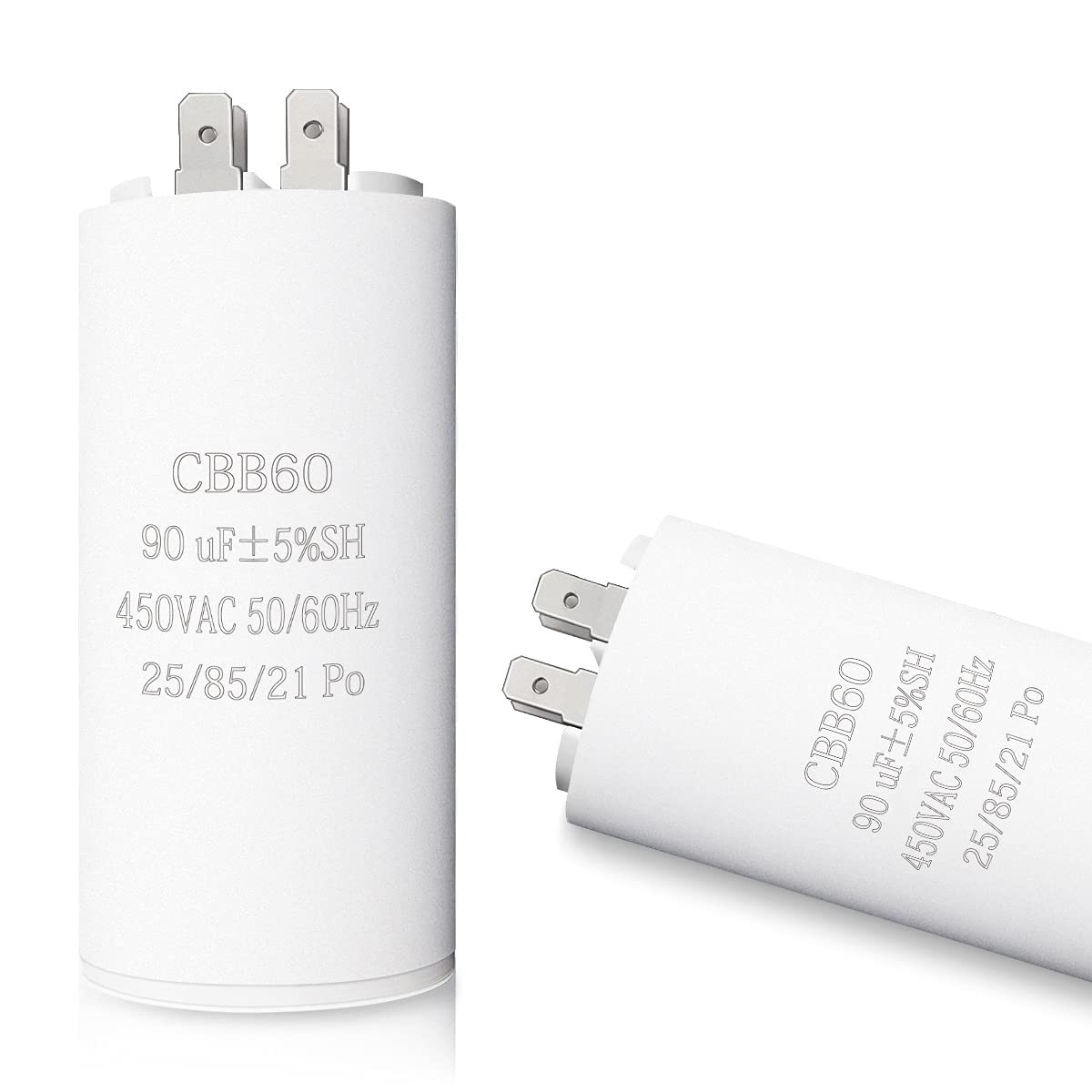 90UF CBB60 Motor Run Capacitor, 450VAC 50/60HZ Cylindrical Capacitor for Moto...
