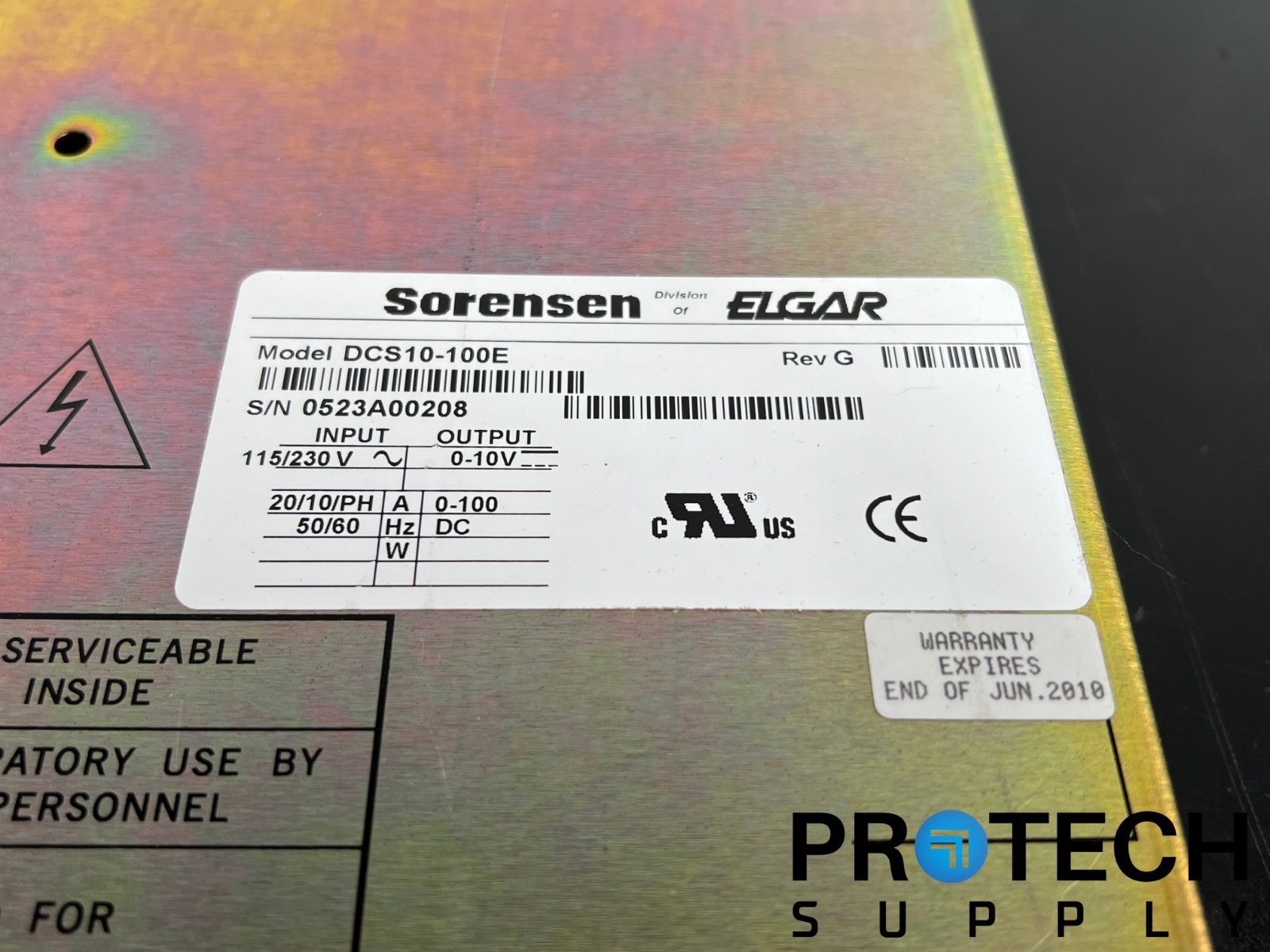 Sorensen DCS 10-100E Programmable DC Power Supply with WARRANTY