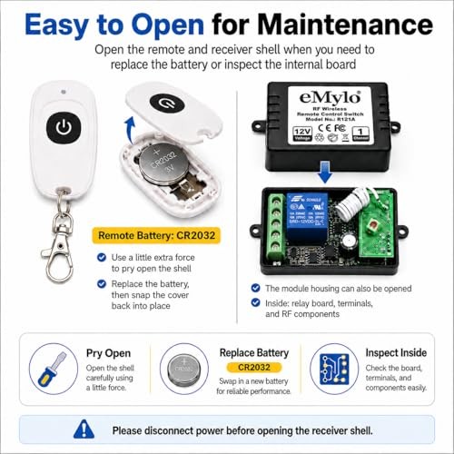 Smart RF Relay Switch eMylo Wireless Remote Control Switch DC 12V 12V 1-Channel