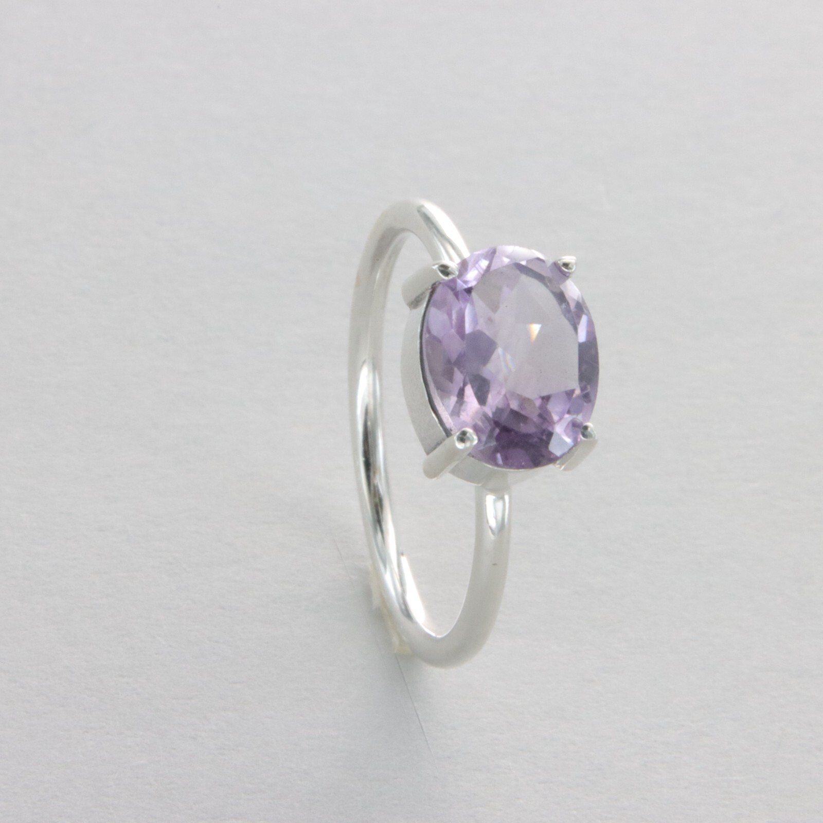 Faceted Oval AMETHYST Ring Multiple Sizes Natural Stone 925 STERLING SILVER #38e