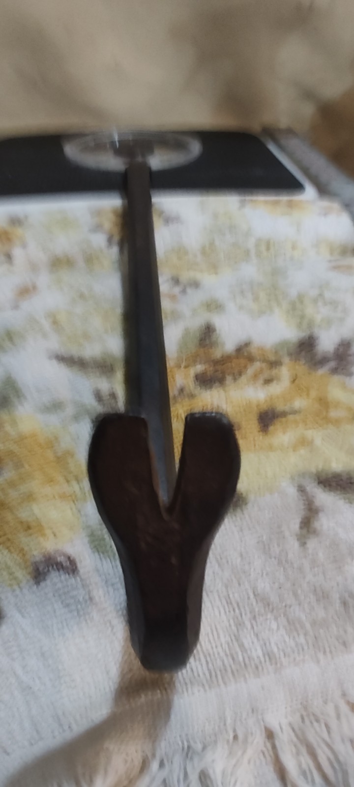 Vintage Unbranded Modified Crow Bar/Nail Puller Tool w/Pointed Alignment End