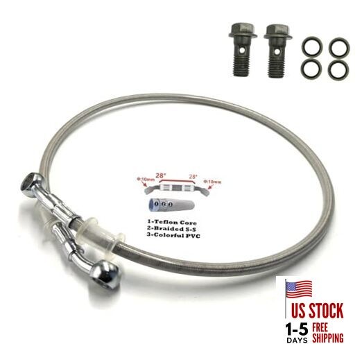 Universal Motorcycle Brake Tubing 28-28 Degree Braided Brake Hose 120CM/47.24
