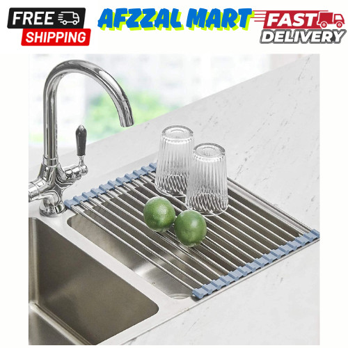 Roll Up Dish Drying Rack Over The Sink Dish Drainer for Kitchen Counter