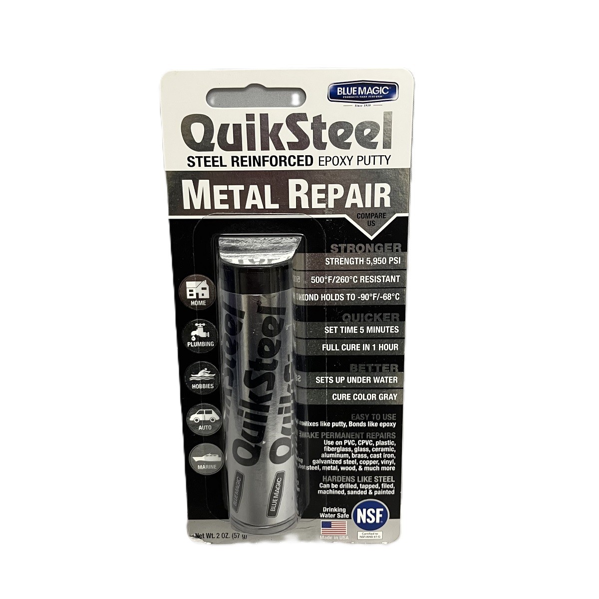 Blue Magic QuikSteel Steel Reinforced Epoxy Putty for metal repair