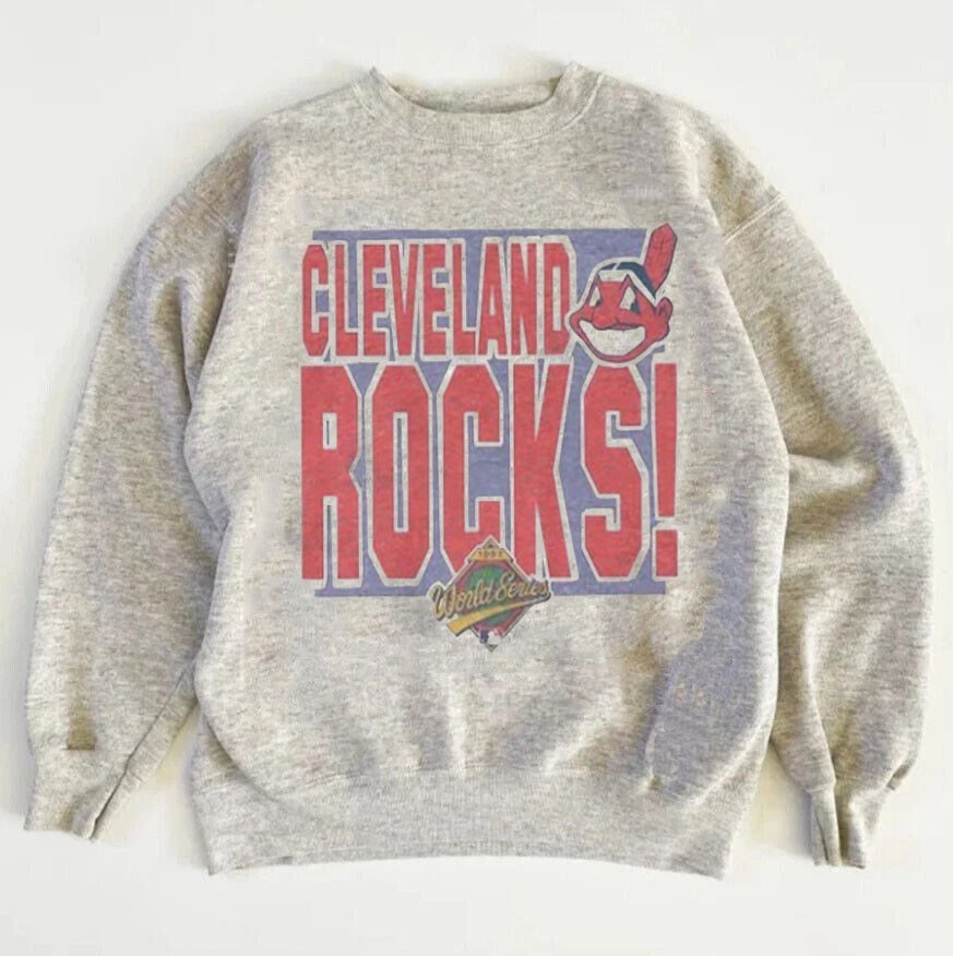 Vintage Cleveland Indians 1997 World Series Baseball MLB Sweatshirt  WA3978