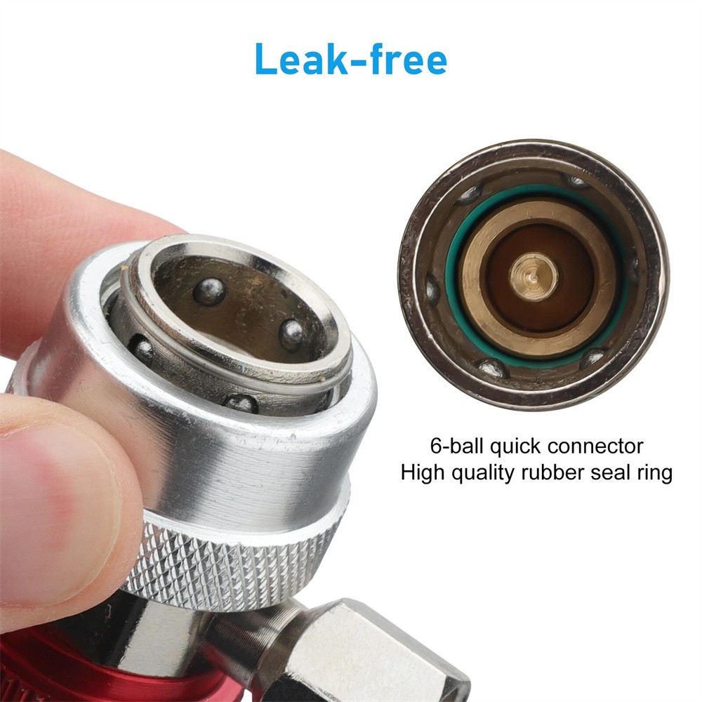 2x R134A Quick Coupler Adapter Adjustable Car HP & LP Fitting with 1/4" Flare