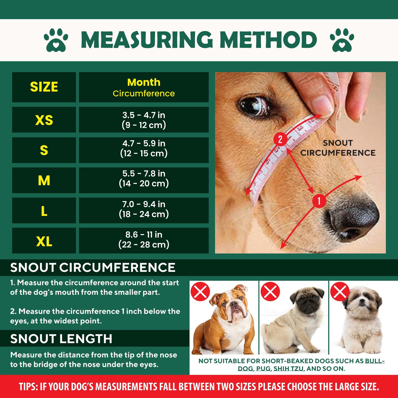 OHNSO Dog Muzzle for Small Dogs – Adjustable ( 4.7” - 5.9” ), Black