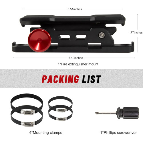 UTV Fire Extinguisher with Mount Kits- Quick Release Roll Bar Fire Extinguisher