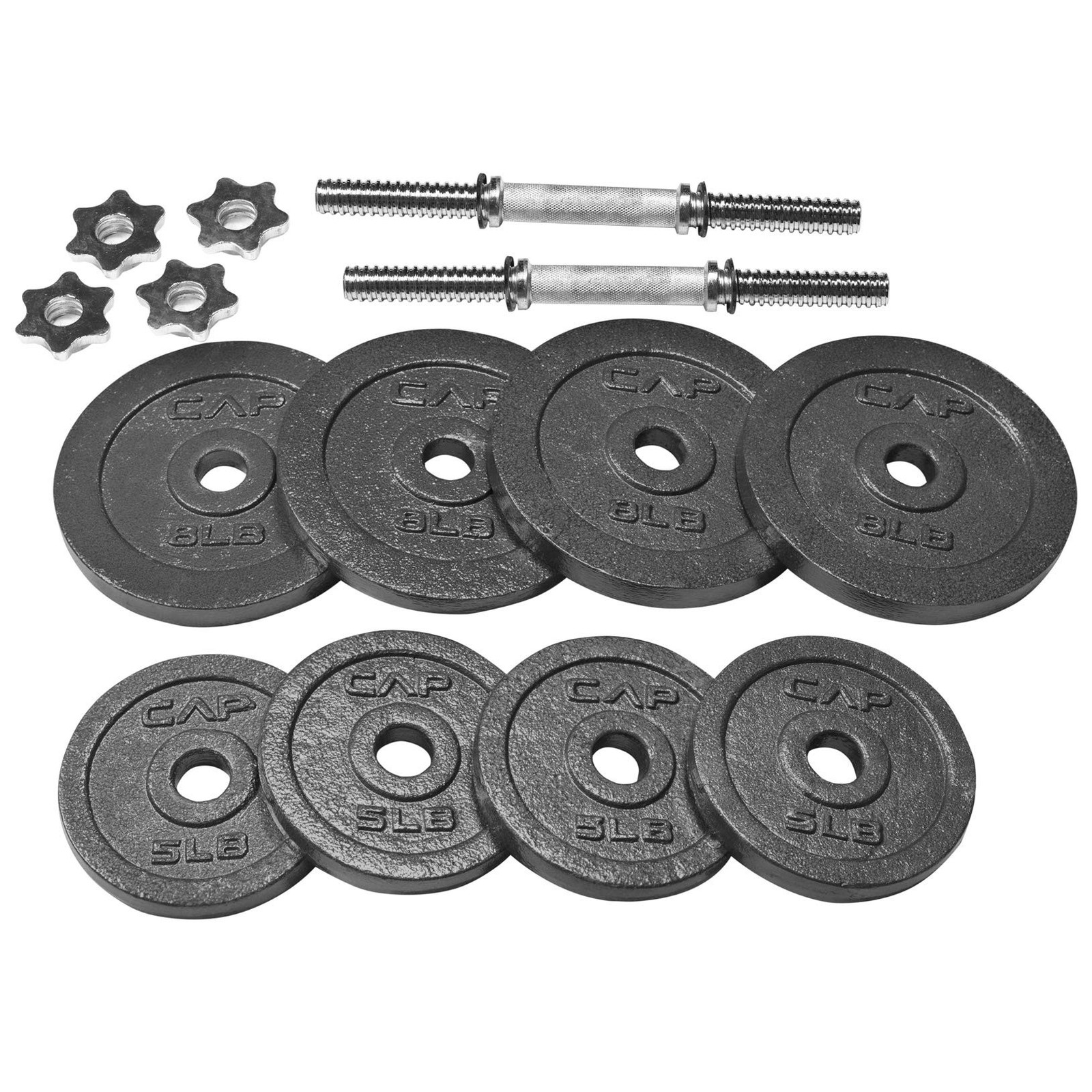 Cap Barbell Adjustable Dumbbell Weight Set | Multiple Options Black, 60 LB Pair