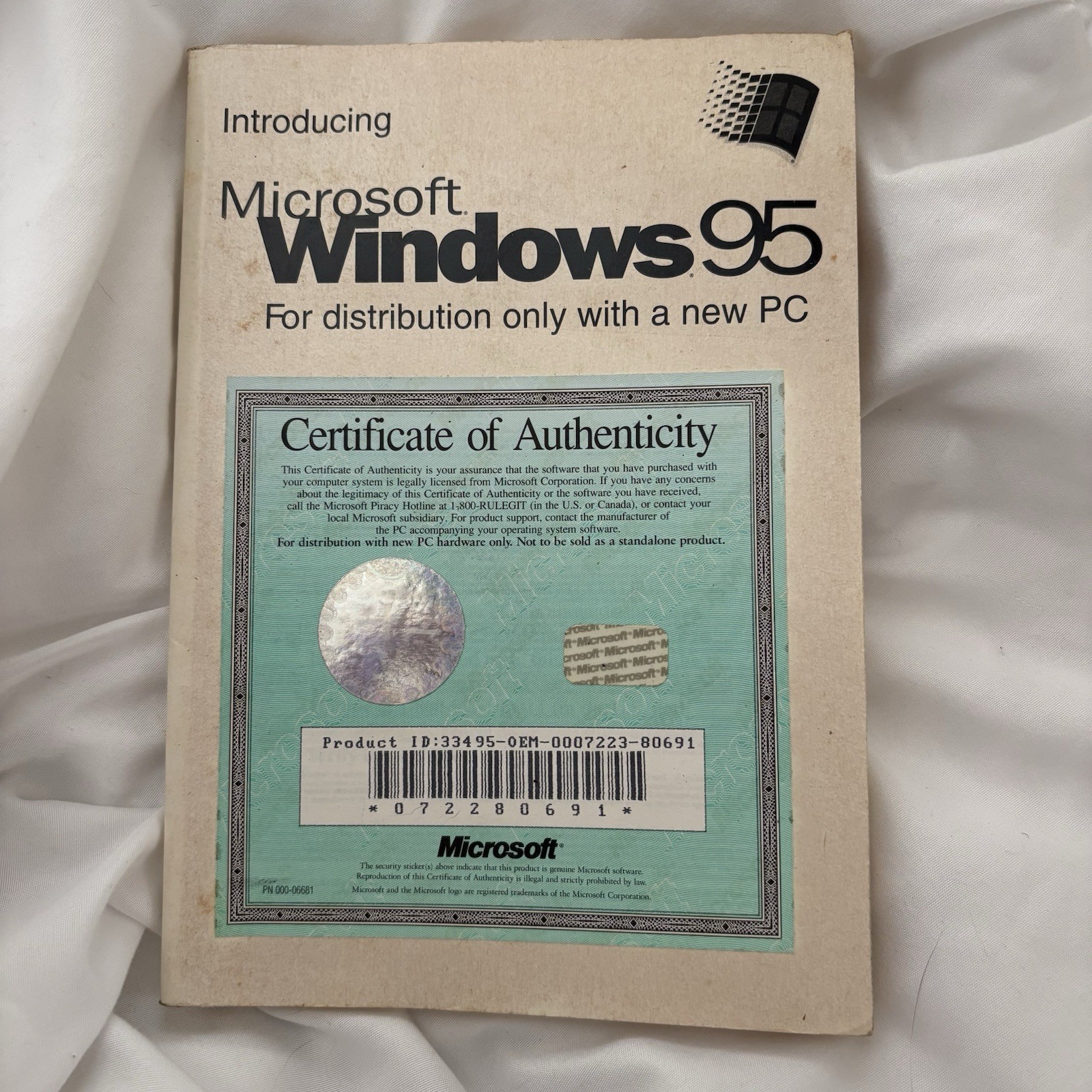 Vintage Microsoft Windows 95 New OEM Booklet with COA & Product Key Book Only