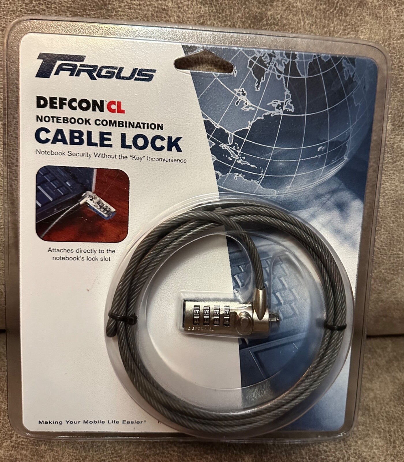 TARGUS DEFCON CL NOTEBOOK COMBINATION CABLE LOCK PA410U New sealed