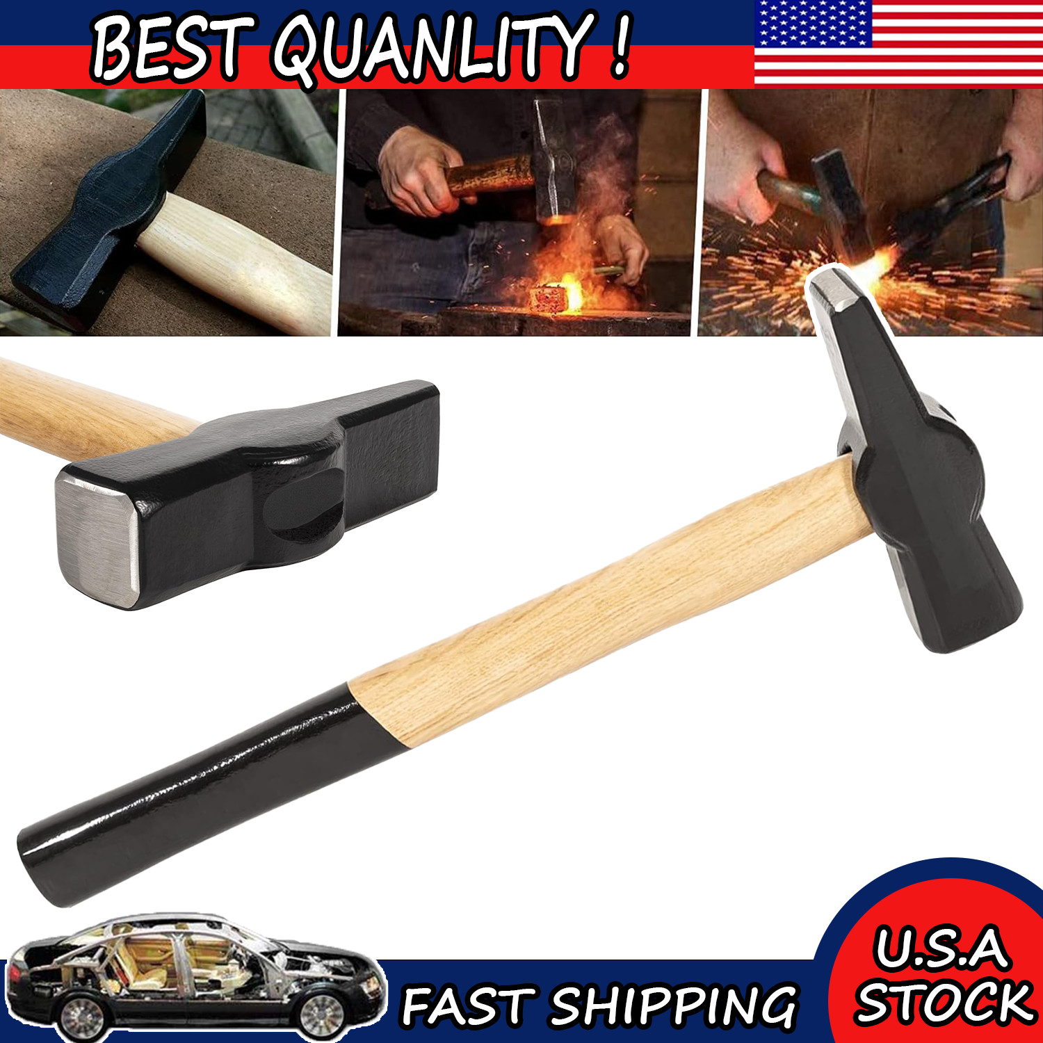 Blacksmiths Beginner Hammer 0000811-1000 Knife Making Metalworking Forge Tool
