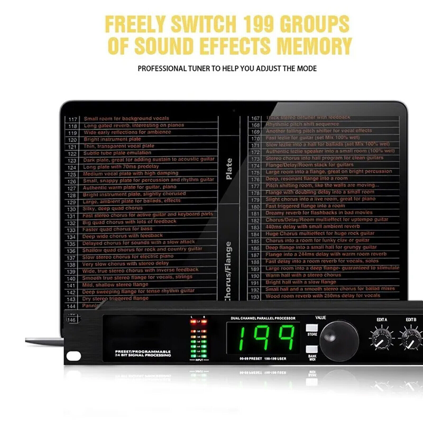 Digital Reverb Multi Effect DSP Processor Professional Audio Processor Equalize