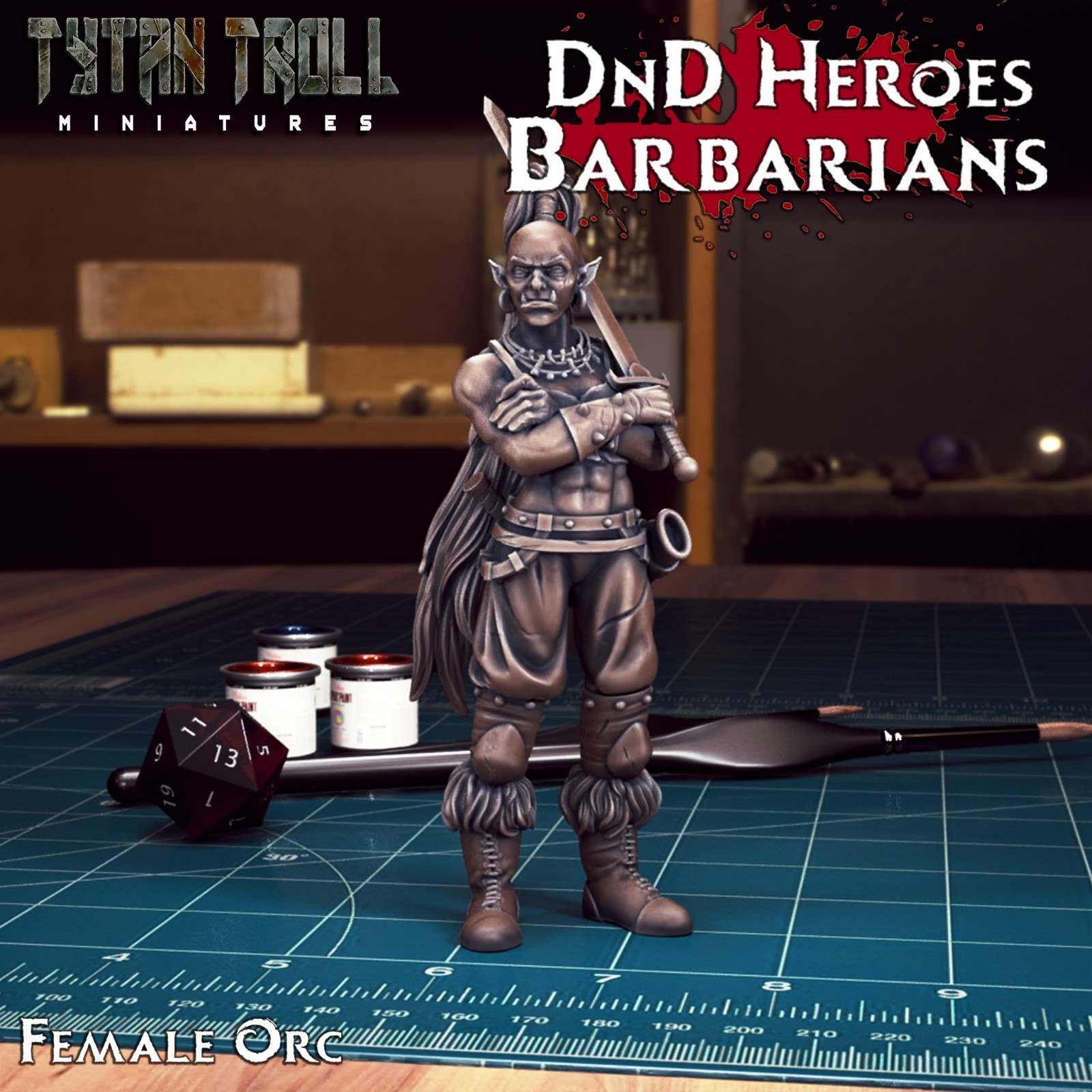 Dungeons & Dragons - Playable Character Female Orc - Barbarian, Fighter
