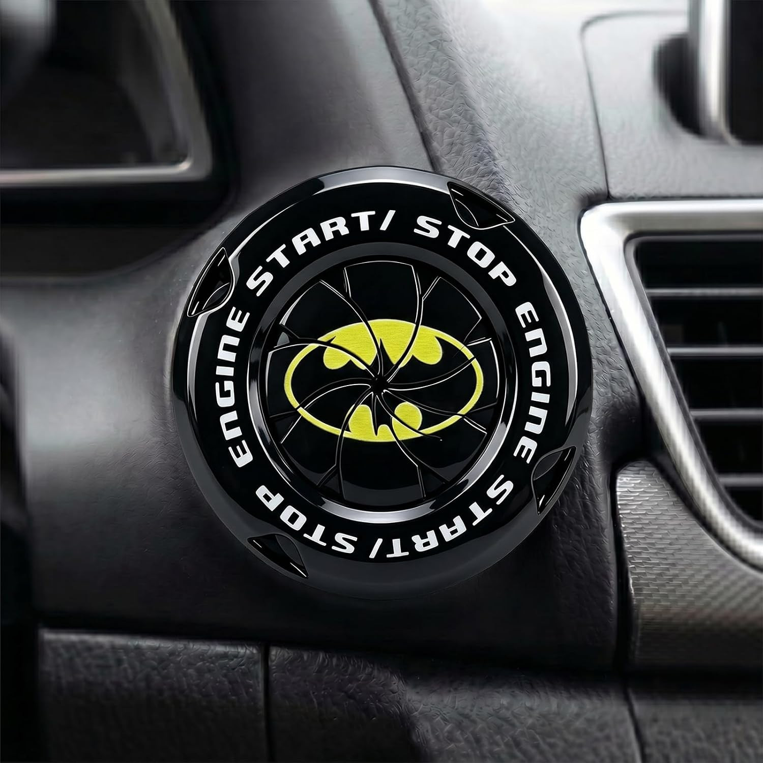 Batman Car Engine Start/Stop Button Cover, Stylish Self-Adhesive Button Cover fo