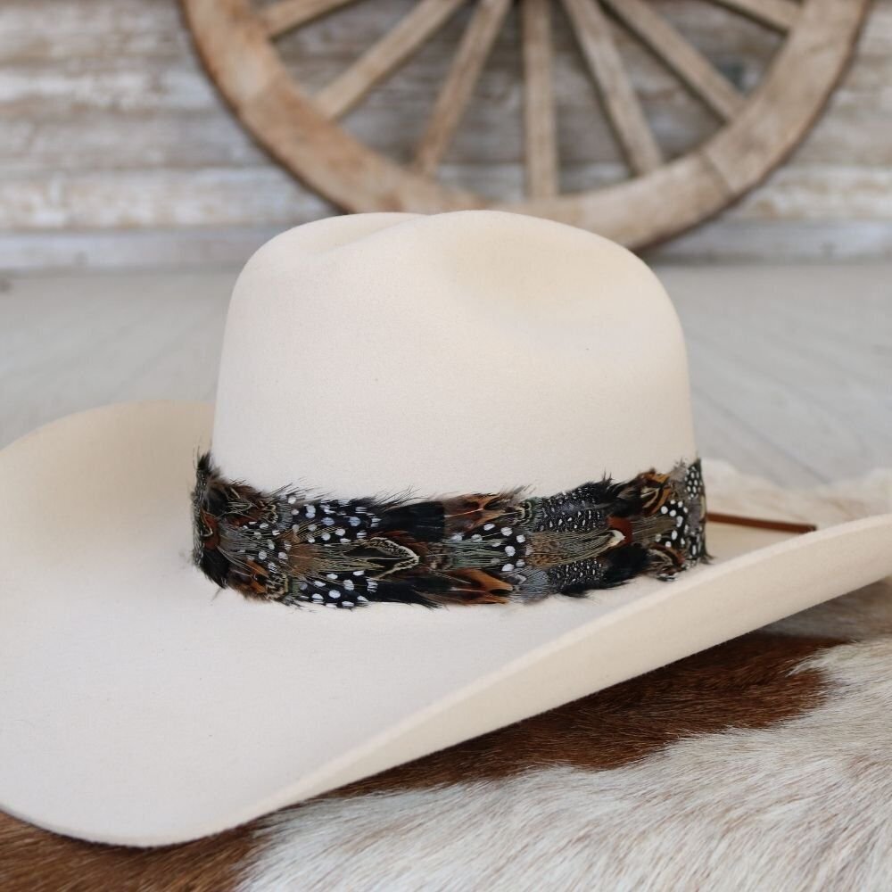 Feather Hat Band for Western Cowboy Hats, Fits All Styles - Falcon
