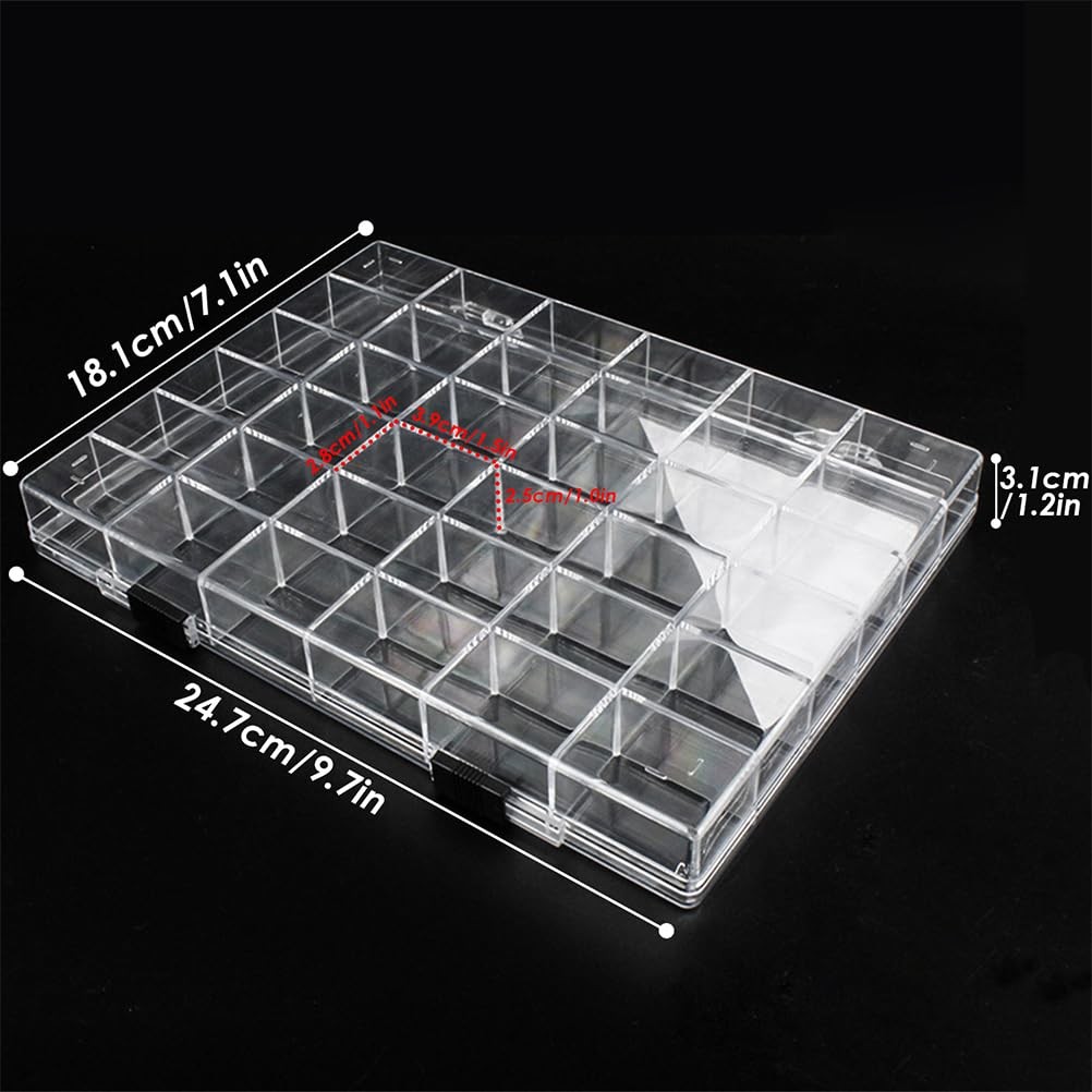 36 Grids Clear Plastic Organizer Box, Craft Storage Container for Beads Organ...