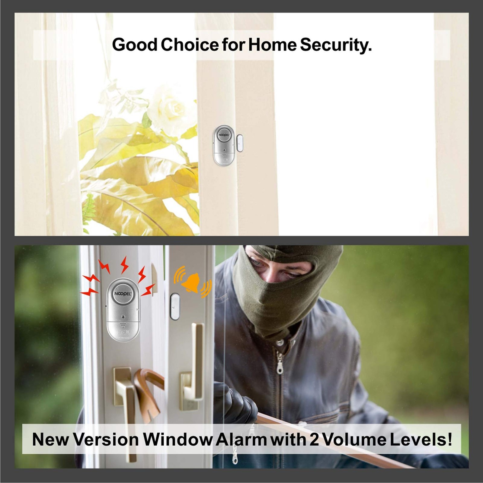 Door Alarms When Opened 2 Pack, New Version with Two Volume Levels, Window Al...
