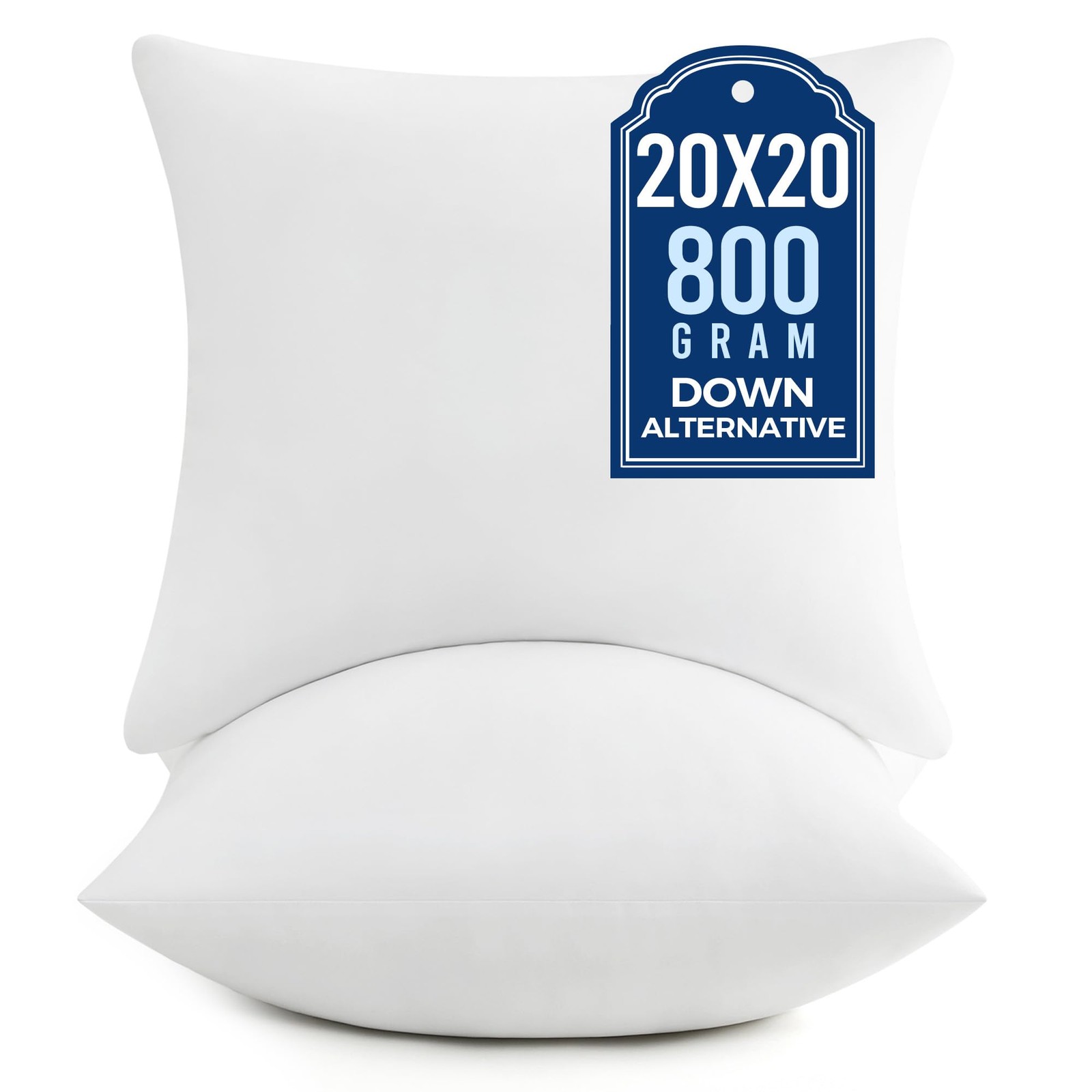 ® 20x20 Pillow Inserts, Fluffy Plush Square Form Sham Stuffer Set of 2, Decor...