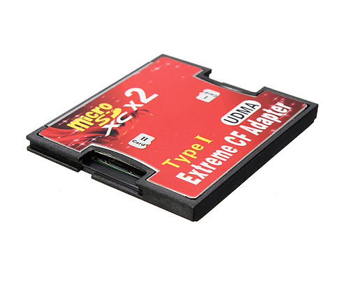 DUAL PORT MICRO SD/SDXC TF TO COMPACT FLASH CF TYPE 1 MEMORY CARD READER ADAPTER