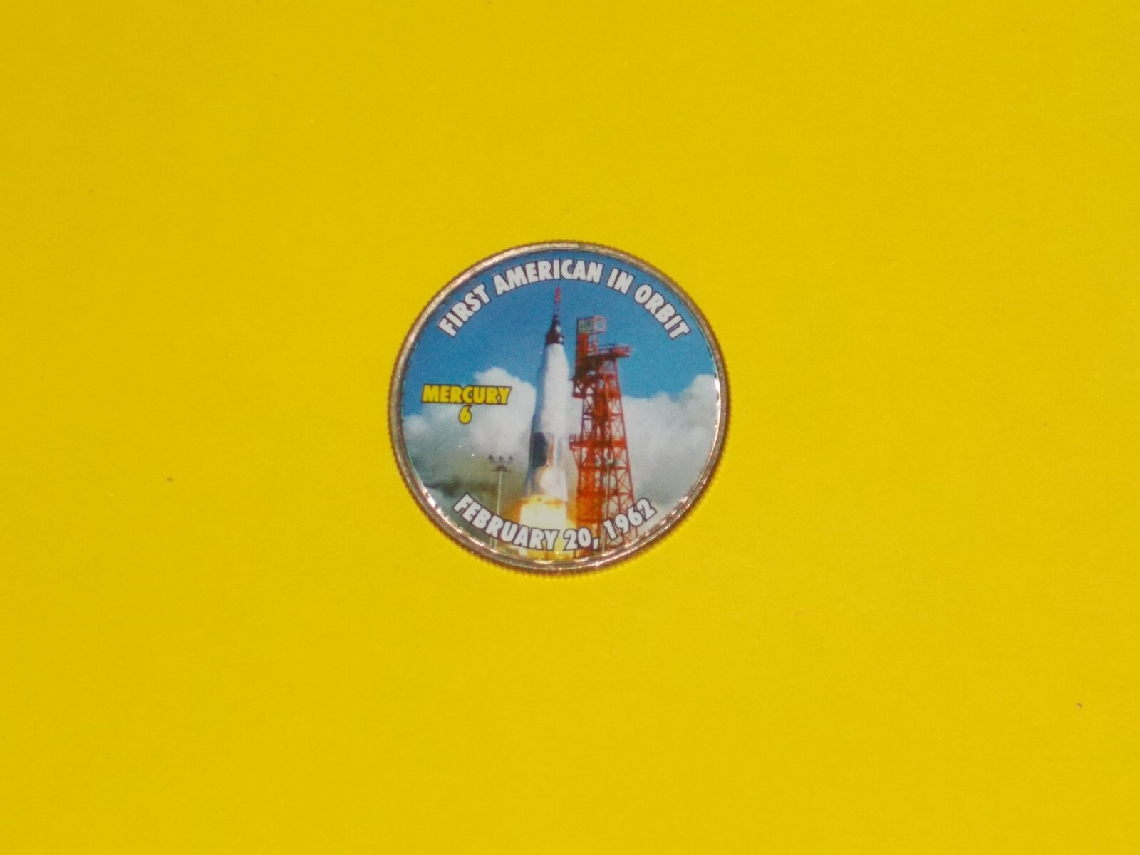 Colorized Kennedy Half Dollar - Space Program - Mercury 6 K811