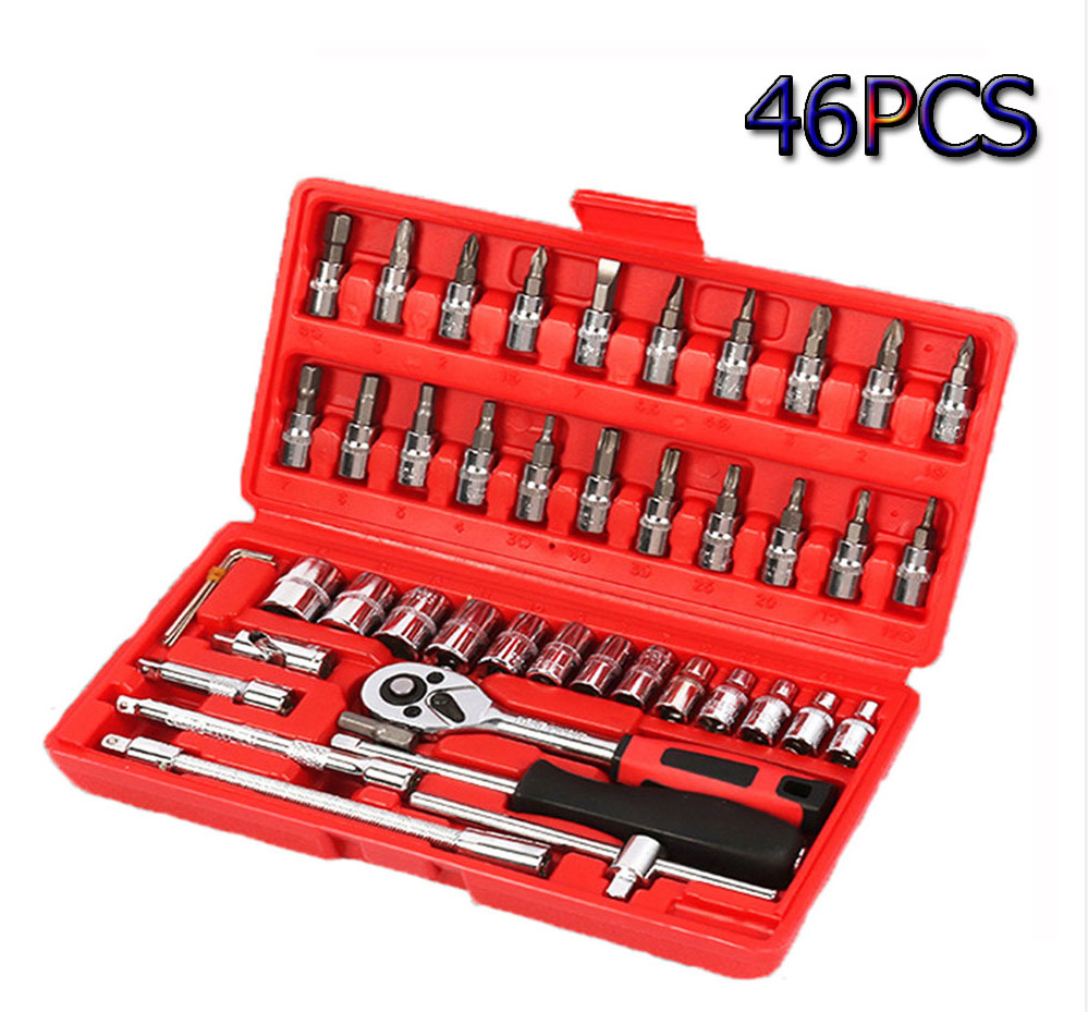 46pcs  Ratchet Socket Wrench Set Car Repair Hand Tool  kit