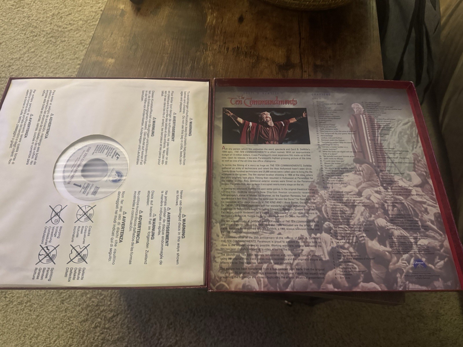 The Ten Commandments 35th Anniversary LaserDisc